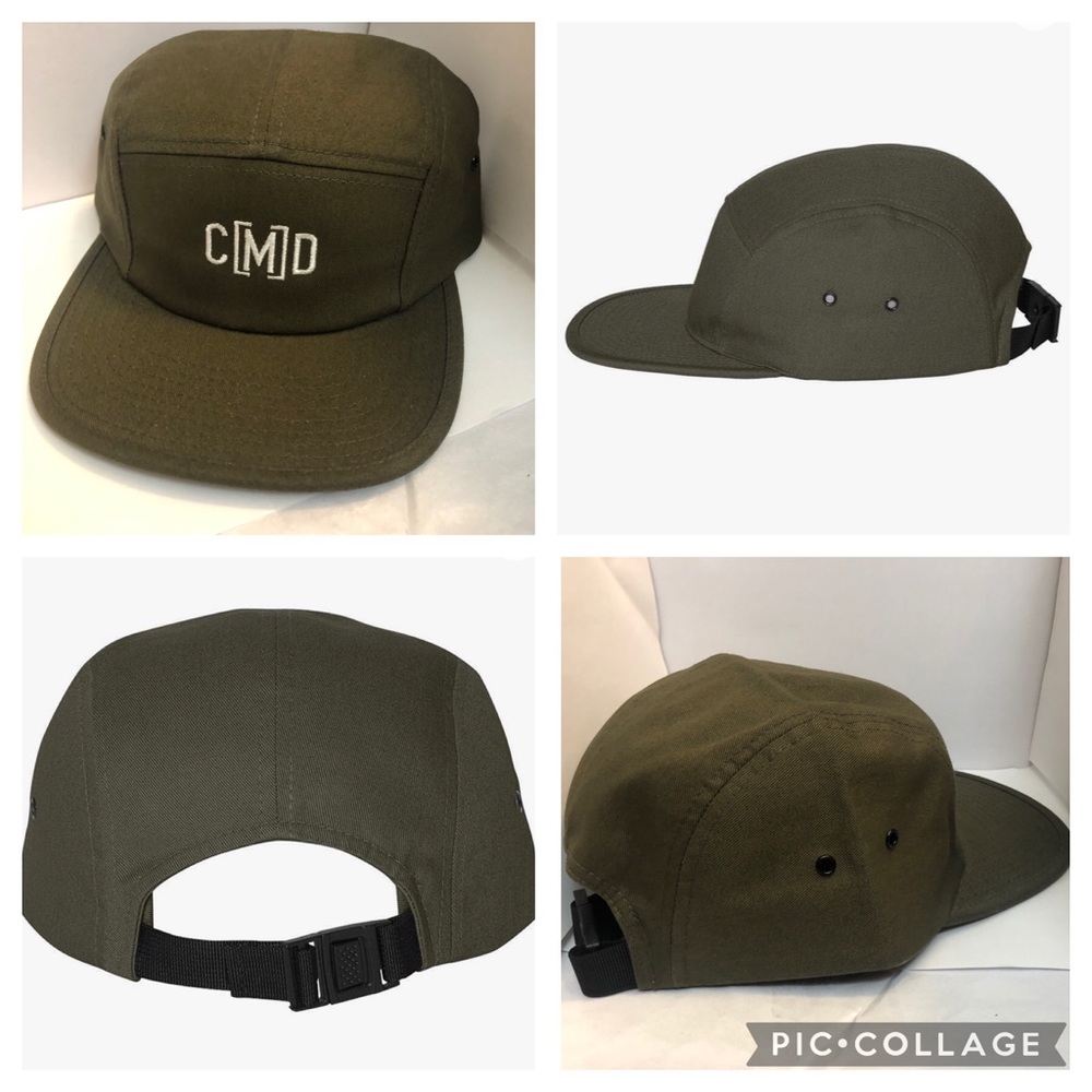 NEW C[M]D 5 Panel Jockey Flat Bill Skateboarder OS Cap Hat NWOT